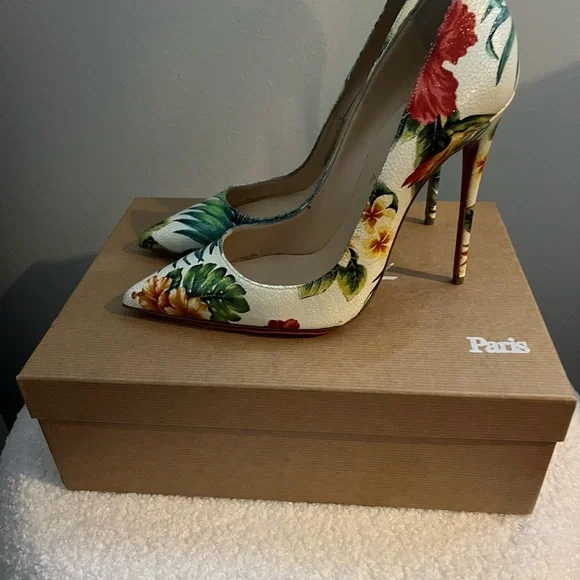 Christian Louboutin Multicolor Floral Heels - Picture 7 of 10